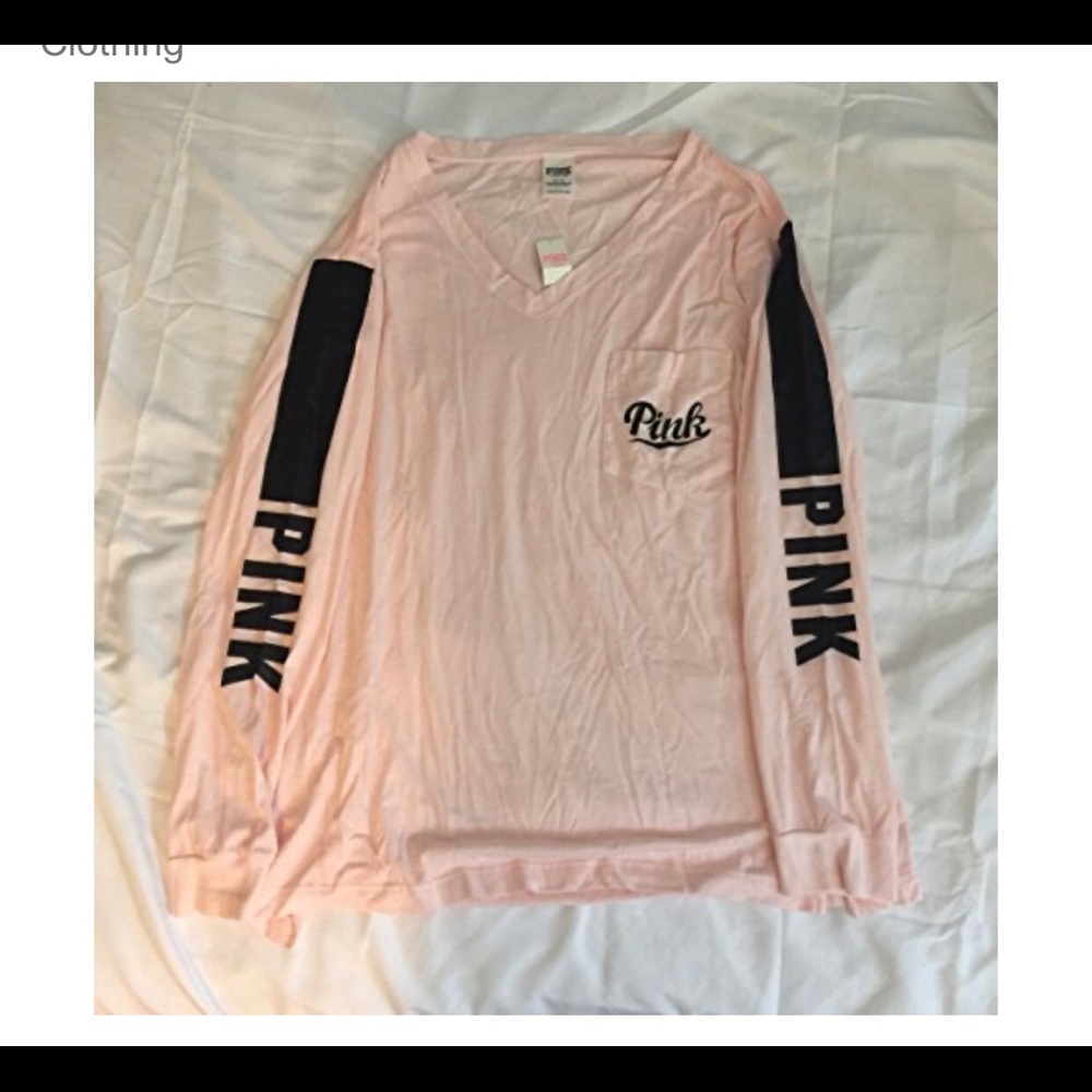 VS PINK Long Sleeve V Neck Medium New with tags
